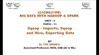 UNIT  4Sqoop  Imports Sqoop and Hive Exporting Data [upl. by Moran776]