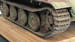 Painting and weathering 135 scale model tank tracks [upl. by Atnuahc]