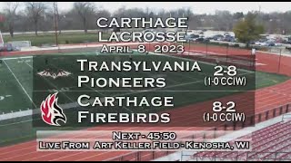 Carthage Mens Lacrosse vs Transylvania 202348 [upl. by Aitas]