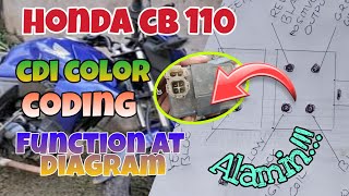 Honda CB 110 CDI COLOR CODING CONNECTION and DIAGRAM Alamin [upl. by Sholom238]