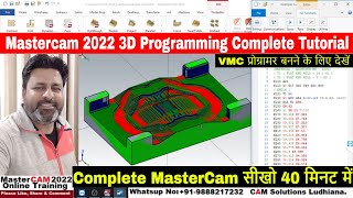 Mastercam 2022 3D Programming  Mastercam 3d programming tutorial  Mastercam programming [upl. by Chow208]