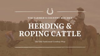 Herding and Roping Cattle the Old Fashioned Cowboy Way [upl. by Llennahs]