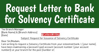 𝗥𝗲𝗾𝘂𝗲𝘀𝘁 𝗟𝗲𝘁𝘁𝗲𝗿 𝘁𝗼 𝗕𝗮𝗻𝗸 𝗳𝗼𝗿 𝗦𝗼𝗹𝘃𝗲𝗻𝗰𝘆 𝗖𝗲𝗿𝘁𝗶𝗳𝗶𝗰𝗮𝘁𝗲  𝗟𝗲𝘁𝘁𝗲𝗿𝘀 𝗪𝗿𝗶𝘁𝗶𝗻𝗴 [upl. by Jemma]