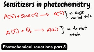 What are sensitisers in photochemistry  photochemistry part 5 [upl. by Macnamara126]