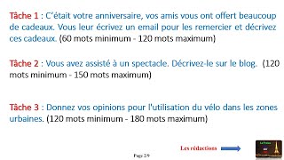 TCF  L’Expression Écrite avec lexemple et les rédactions corrigées Tâche 123  Dossier 5 [upl. by Arriec]