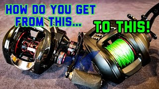 Bass Fishing for Beginners How to Spool YOUR Baitcaster 2018 [upl. by Ardnekahs]