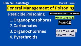 Pesticide Poisoning  Organophosphorus Carbamates Organochlorines Pyrethroids  Part10 [upl. by Clementia]