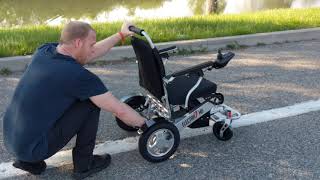 Electra7 Wide Lightweight Folding Power Wheelchair Extended Review [upl. by Anavlys641]