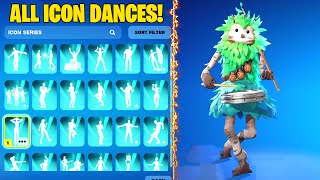 ALL ICON SERIES DANCES amp EMOTES IN FORTNITE 74 [upl. by Winton]