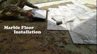 Marble Floor Installation  marble flooring  marble floor tile [upl. by Hgielyak]