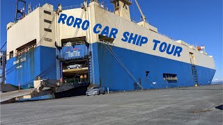 Roro Ship car vessel tour and walk around inside a Glovis roro ship car supply chain Felicity Ace [upl. by Ziwot]