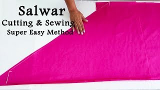 Punjabi Salwar Cutting and Stitching  Super Easy Method to make Salwar [upl. by Migeon120]