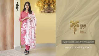 Onam Special  Pure Viscose Organza Stitched Suit [upl. by Annid]