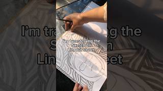 I tried Linocut printing part 1 shortfeed artandcraft linocutprint [upl. by Leumhs]