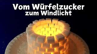 Windlicht aus Würfelzucker basteln  Winterdeko DIY [upl. by Ecart]