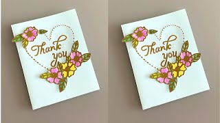 BEAUTIFUL HANDMADE quotTHANK YOUquot CARD  Farewell Card Idea  Simple Greeting Card Design [upl. by Eerhs]