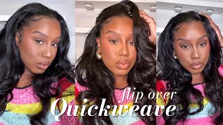 DETAILED FLIP OVER QUICKWEAVE FROM START TO FINISH  NADULA HAIR [upl. by Komara85]