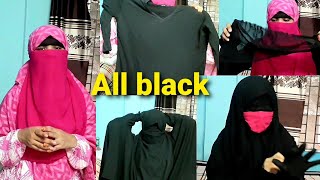 all black  Borka  khimar  niqab amp eye veil tutorial  how to wear burka  youtuber tolki [upl. by Bearce373]