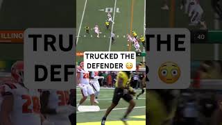 Oregon RB Noah Whittington ran him over 😱 shorts [upl. by Lars382]