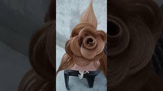 Rose with leaf hairstyle ✨hairdo rosebun creativity youtubeshorts hairartist hair shortvideo [upl. by Cilla]