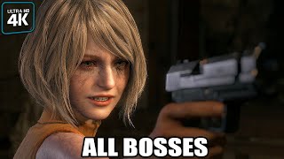 Resident Evil 4 Remake  All Bosses With Cutscenes 4K 60FPS UHD PC [upl. by River562]