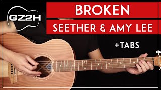 Broken Guitar Tutorial Seether amp Amy Lee Guitar Lesson Standard Tuning  Fingerpicking  TAB [upl. by Nyloj]