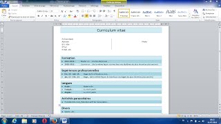 COMMENT CREER UN CV SIMPLE SUR WORD exemple bon cv [upl. by Attinahs]