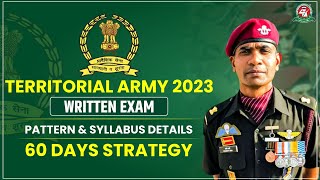 How to Prepare Territorial Army TA 2023 Exam  Territorial Army 60 Days Preparation Strategy [upl. by Arries]