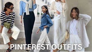 RECREATING SPRING PINTEREST OUTFITS 2024  Casual Outfit Ideas [upl. by Anij]