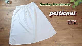 【ペチコートの作り方】 Petticoat  How to make DIYLength 65 cm [upl. by Yoong]