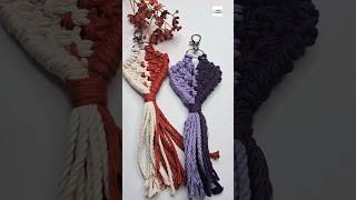 Macrame Heart Keychain diy macrameforbeginners heartkeychain subscribe macramekeychain [upl. by Alrac]