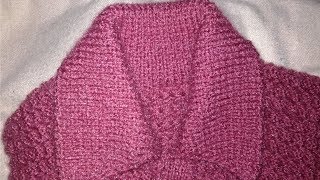 Making a collar on ladies cardigan [upl. by Grand]