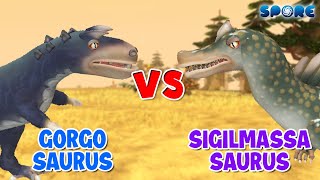 Gorgosaurus vs Sigilmassasaurus  Tyrannosauridae vs Spinosauridae S1E3  SPORE [upl. by Rodmur285]