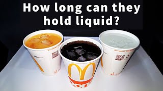 How long can a McDonalds paper cup hold liquid  4K Time Lapse [upl. by Leirum]