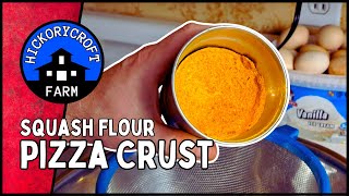 SQUASH FLOUR Making Squash Flour Pizza Crust From Canada Crookneck Squash [upl. by Aneeuqahs448]