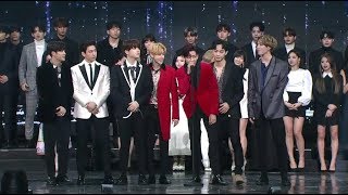 180214 Gaon Chart Music Awards Opening TWICE WannaOne GOT7 NUEST W IU [upl. by Suoinuj237]