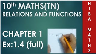 10th maths chapter 1 exercise 14 relations and functions full Answers tn samacheer hiba maths [upl. by Belita]