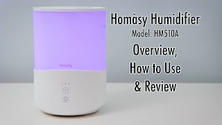 Homasy Cool Mist Humidifier Review Overview and How to Use 25L [upl. by Enileme]