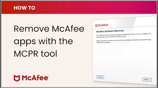 How to remove McAfee software with the MCPR tool [upl. by Krawczyk740]