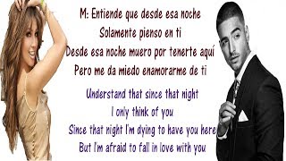 Thalía ft Maluma  Desde Esa Noche Lyrics English and Spanish  Translation amp Meaning  Letras [upl. by Cini675]