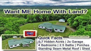 Home For Sale With Land  57 Acres 139500 Maine Real Estate Listing MOOERS REALTY [upl. by Kamp]