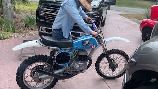 1977 Bultaco 250 pursang first ride [upl. by Nosydam]