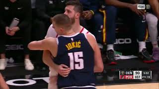 Nikola Jokic hit Jusuf Nurkic in face with bully 2 steps [upl. by Oskar]