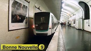 Métro de Paris  Bonne Nouvelle  Ligne 9  RATP MF01 [upl. by Ibor173]