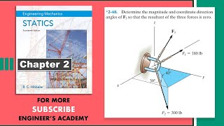 Determine the magnitude and coordinate direction angles of F3 Hibbeler Statics  Engineers Academy [upl. by Bond]