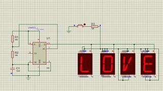 print on 14 segment display with proteus 8 pro simulation [upl. by Ydne]