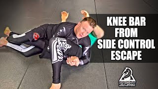 Knee Bar from Side Control Escape Sequence  JiuJitsu Submissions [upl. by Velda]