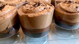 2 Ingredient Layered Chocolate Mousse  Easy amp Quick Eggless Recipe Ready in 10 Minutes [upl. by Anyale]