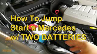 ▶️How to Jump Start Mercedes with Two Batteries SL55 SL500 SL63 S63 S550 S600 20072012 [upl. by Nairdna]