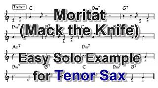 Moritat Mack The Knife  Easy Solo Example for Tenor Sax Reviesed [upl. by Verine]